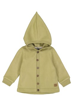 Mikk-Line cotton fleece baby hoodie jacket - Dried Herb
